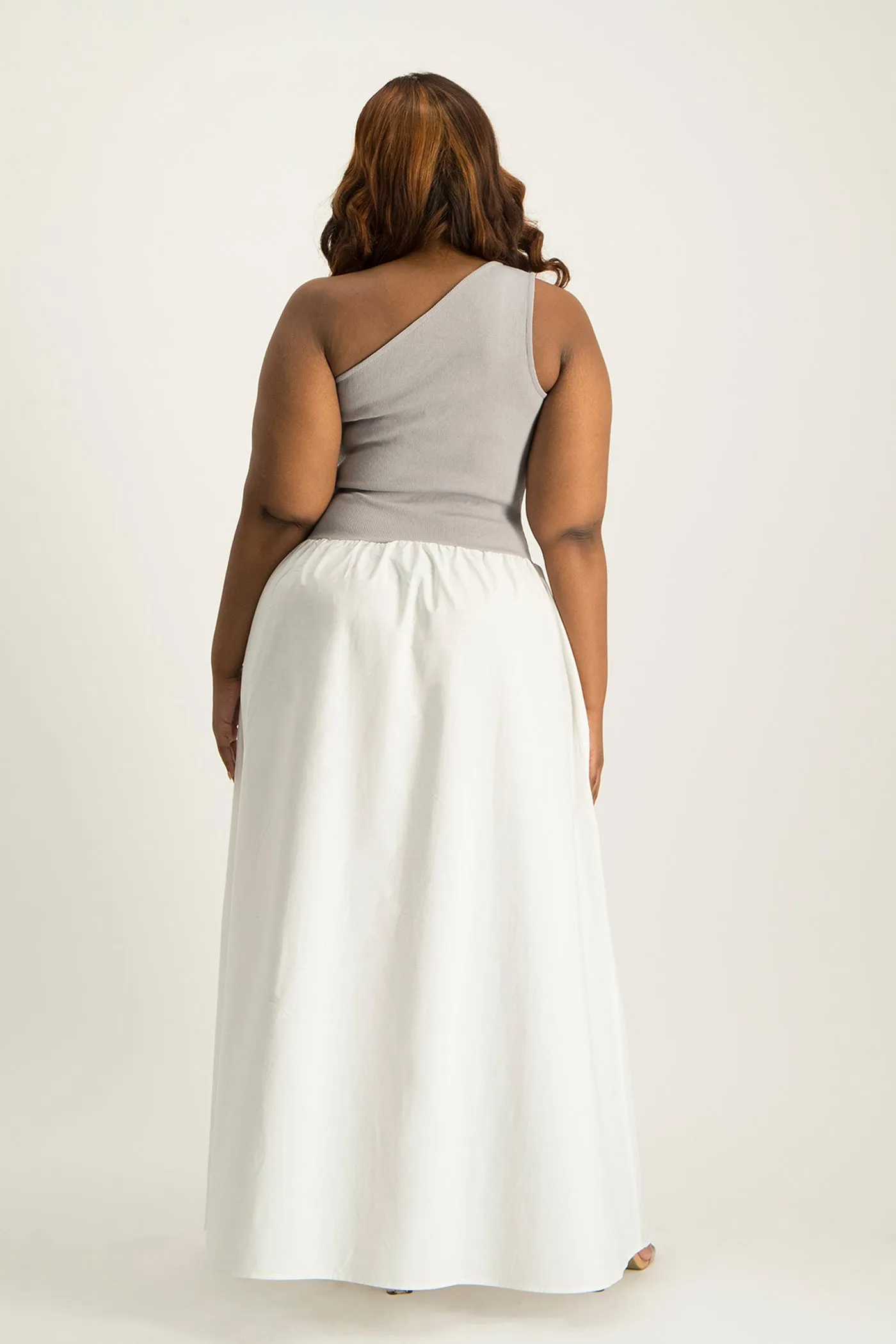 Alessia Contrast One Shoulder Asymmetric Dress