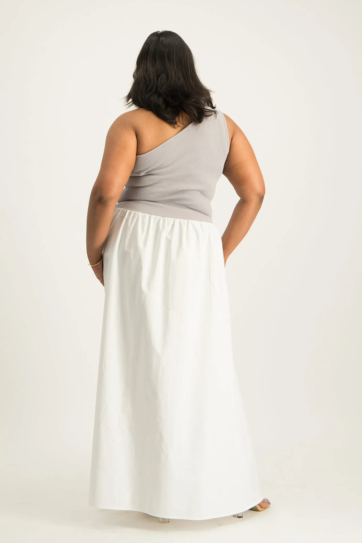 Alessia Contrast One Shoulder Asymmetric Dress