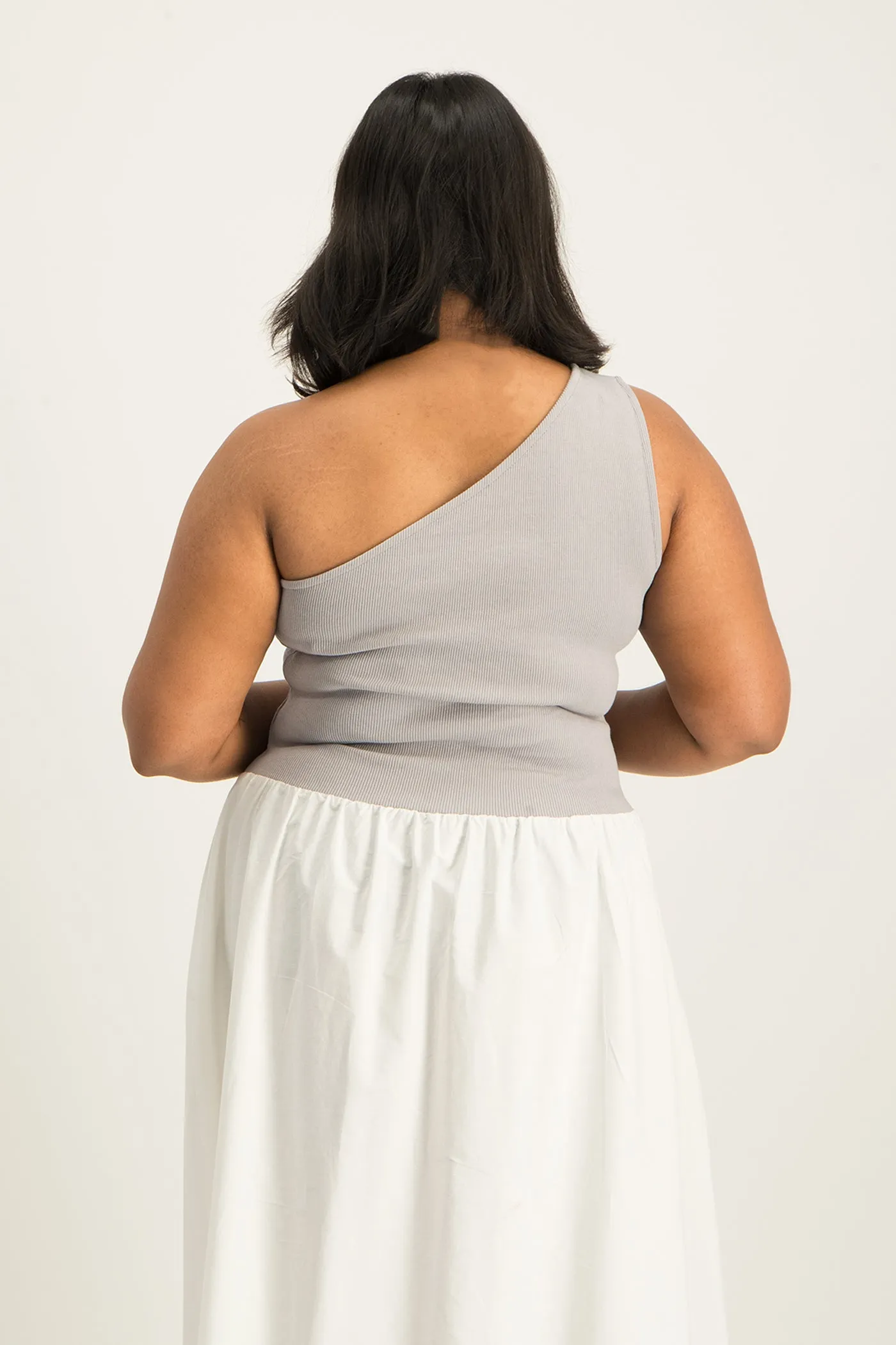 Alessia Contrast One Shoulder Asymmetric Dress