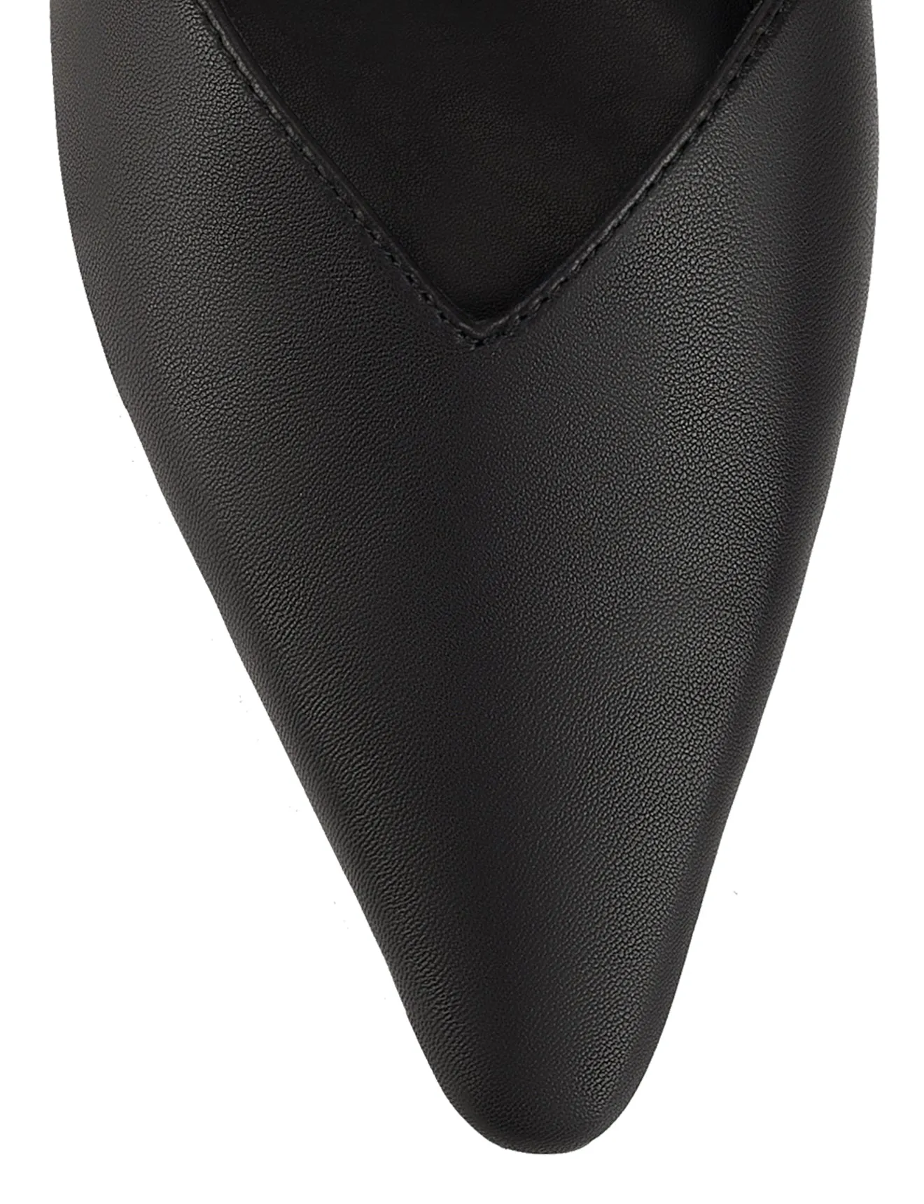 Allegra Close Toe Buckle Slide - Black Leather