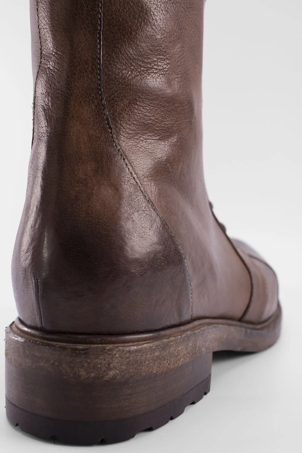 AVERY powder-chocolate lace up boots.