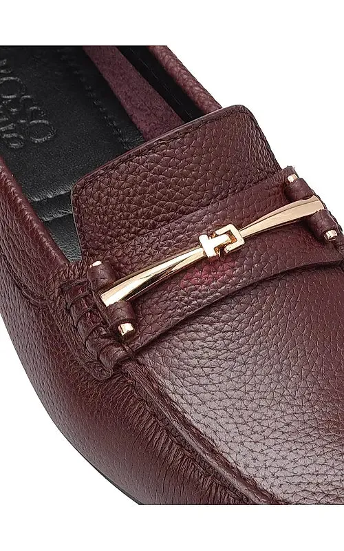 Burgundy Moccasins With Buckle
