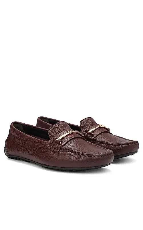 Burgundy Moccasins With Buckle