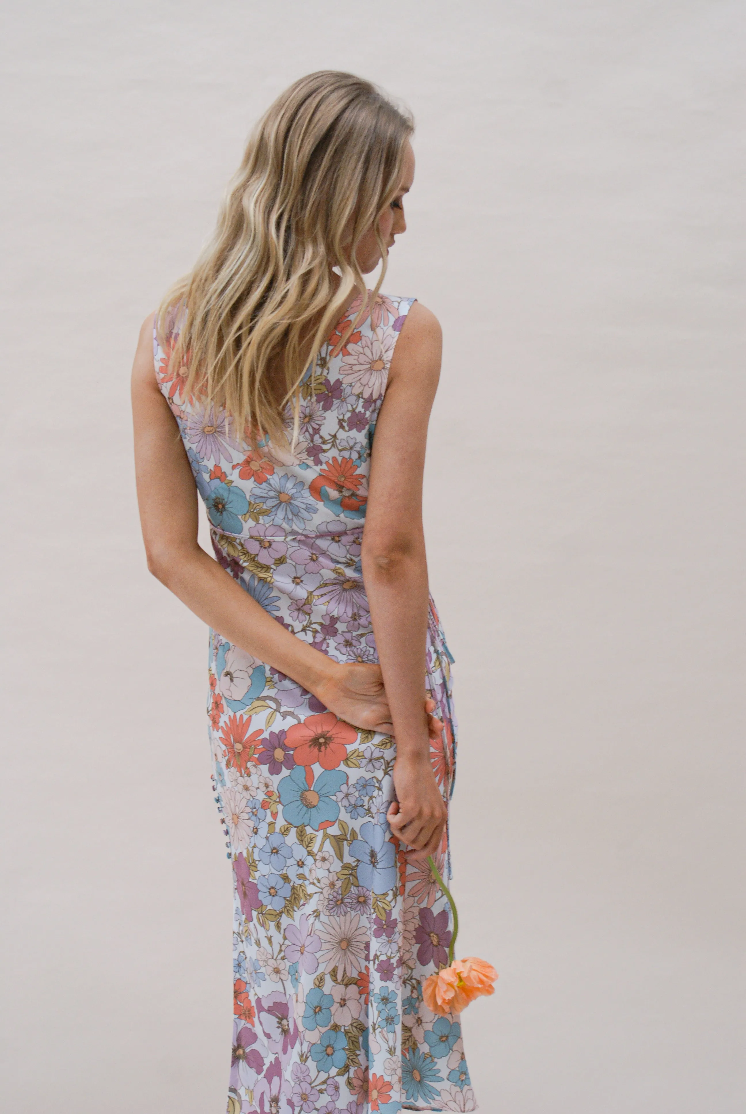 Clara V-Neck Dress in Wildflower