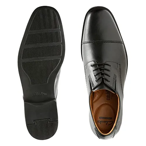 Clarks Men's Tilden Cap Oxford Shoe,Black Leather,8.5 M US