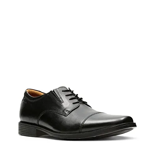 Clarks Men's Tilden Cap Oxford Shoe,Black Leather,8.5 M US