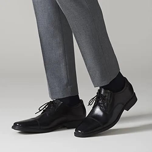 Clarks Men's Tilden Cap Oxford Shoe,Black Leather,8.5 M US