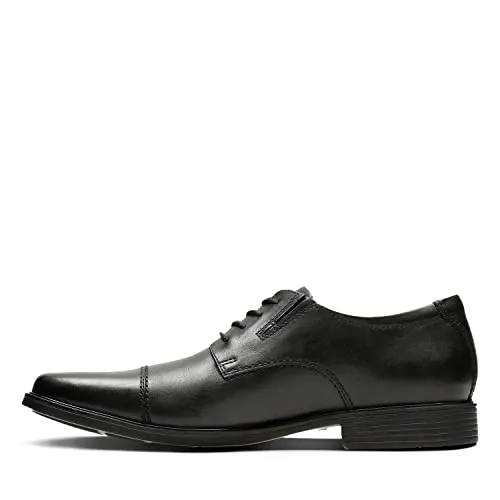 Clarks Men's Tilden Cap Oxford Shoe,Black Leather,8.5 M US