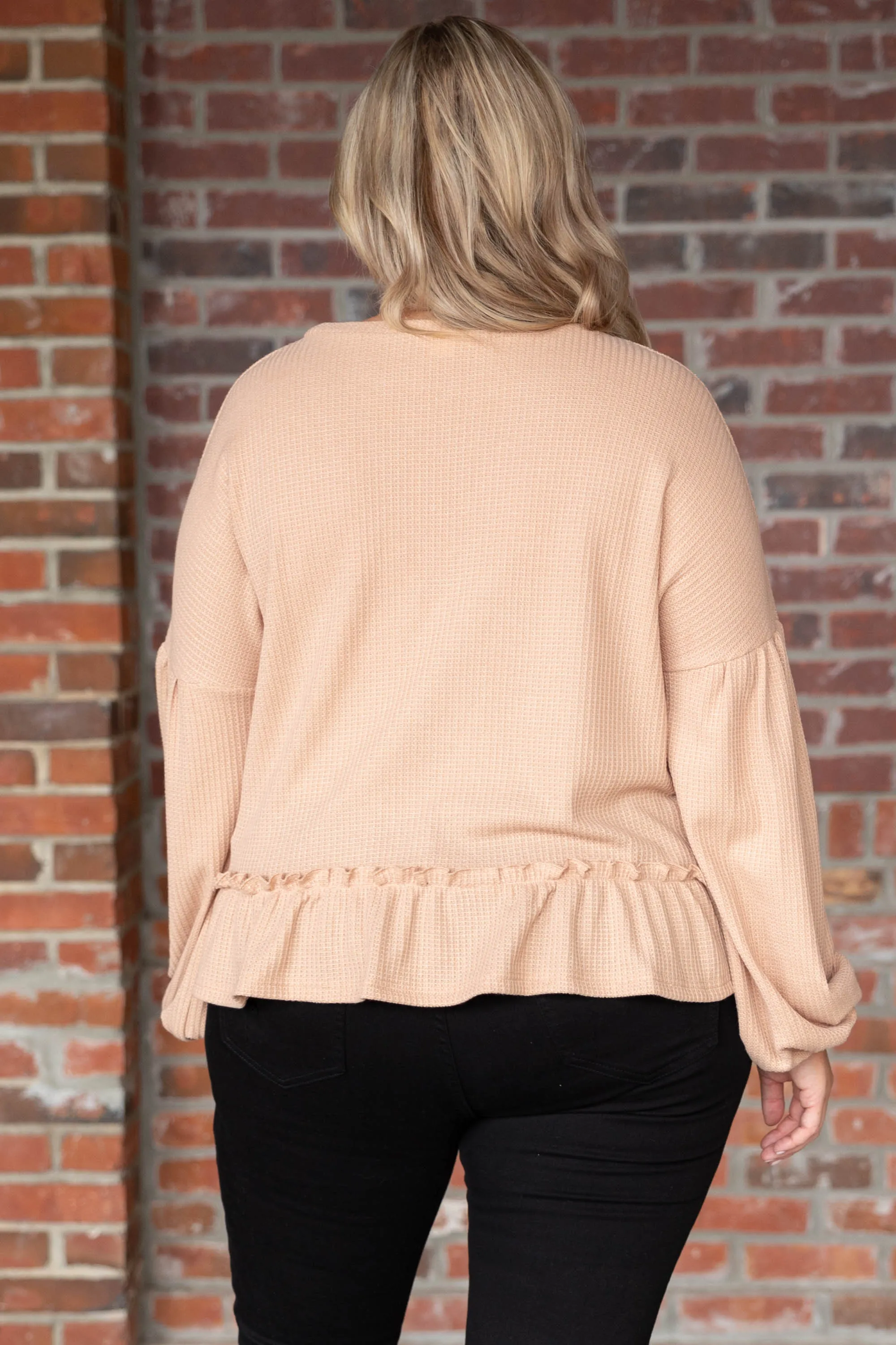 Clever Ways Top, Taupe