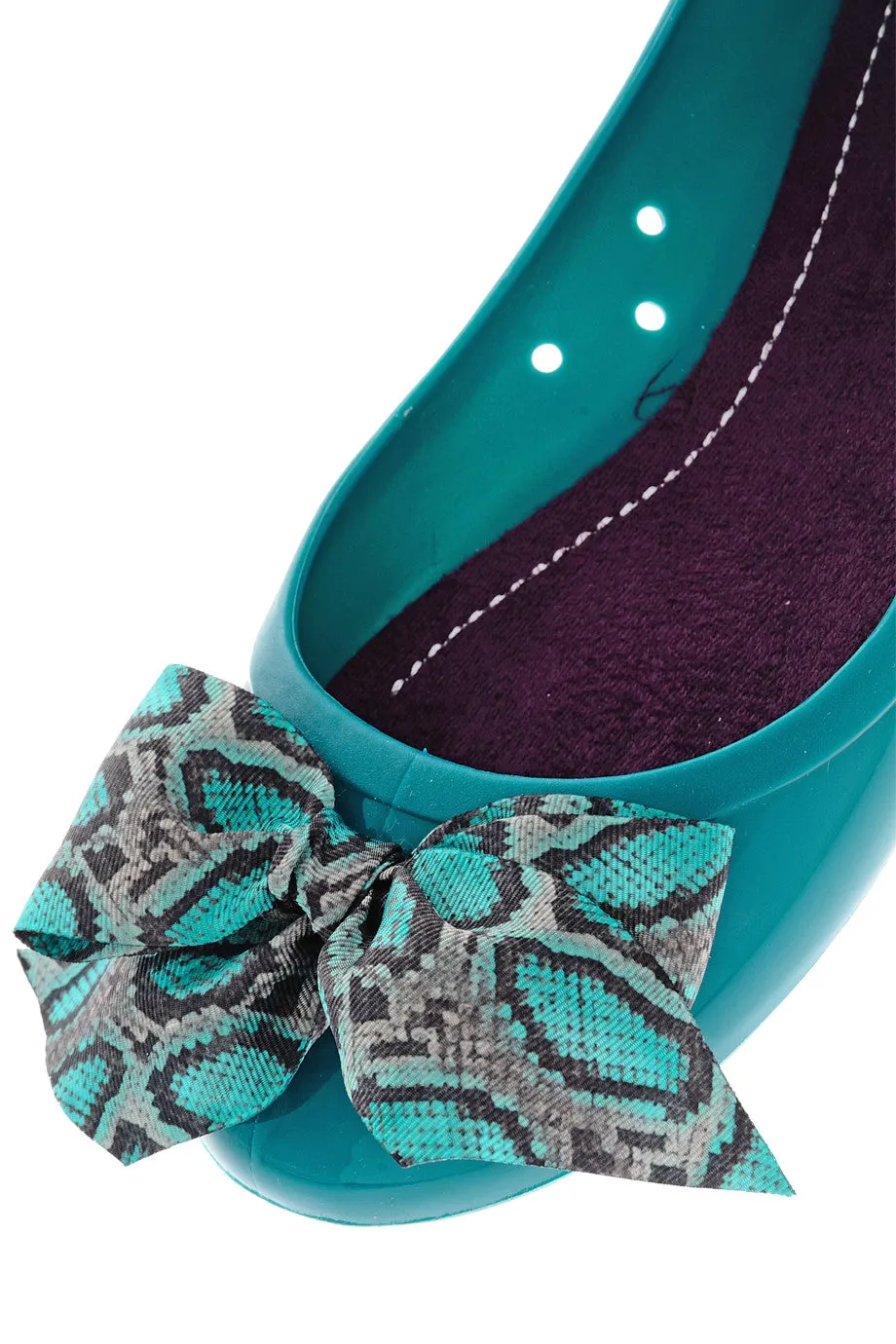 COLORS OF CALIFORNIA CHIC IN THE CITY Petrol Snakeskin Ballerinas