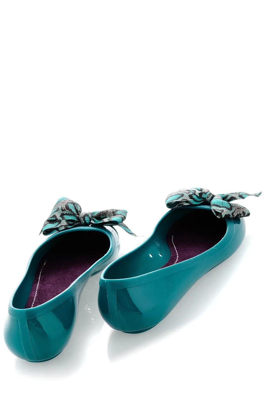 COLORS OF CALIFORNIA CHIC IN THE CITY Petrol Snakeskin Ballerinas