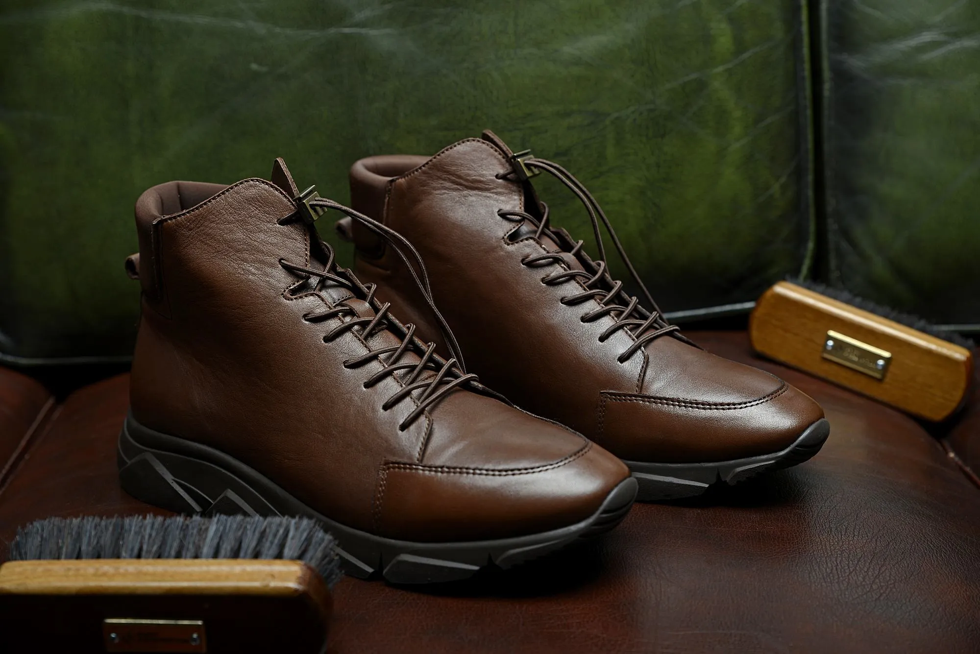 FOOT FEDERATION LACE-UP WALKING MENS BOOT BROWN