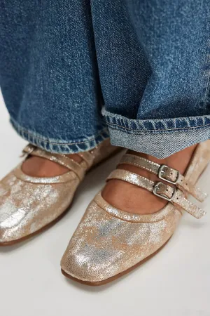 Free People Gemini Ballet Flat Champagne