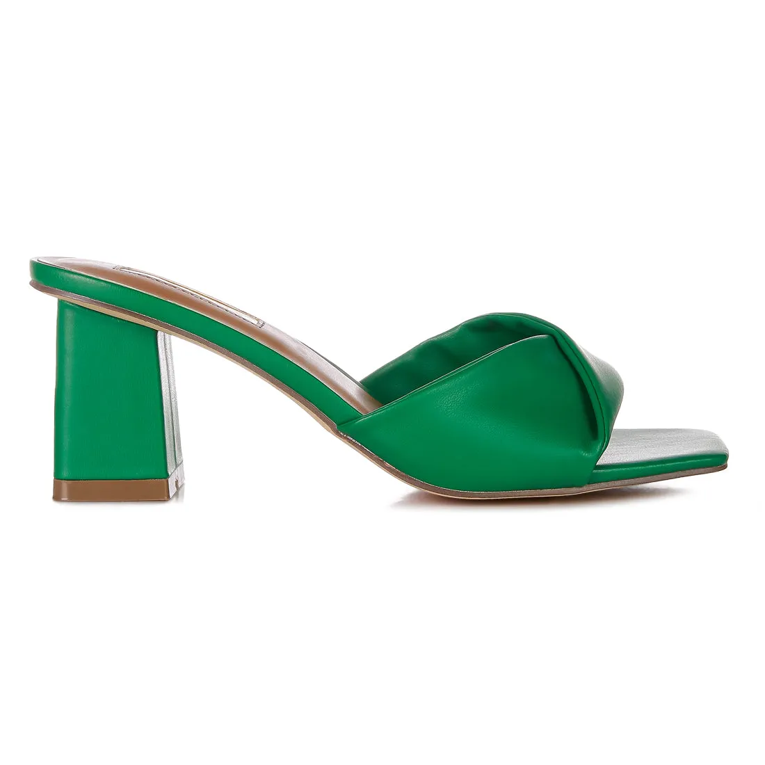 Green Mid Block Heeled Sandal