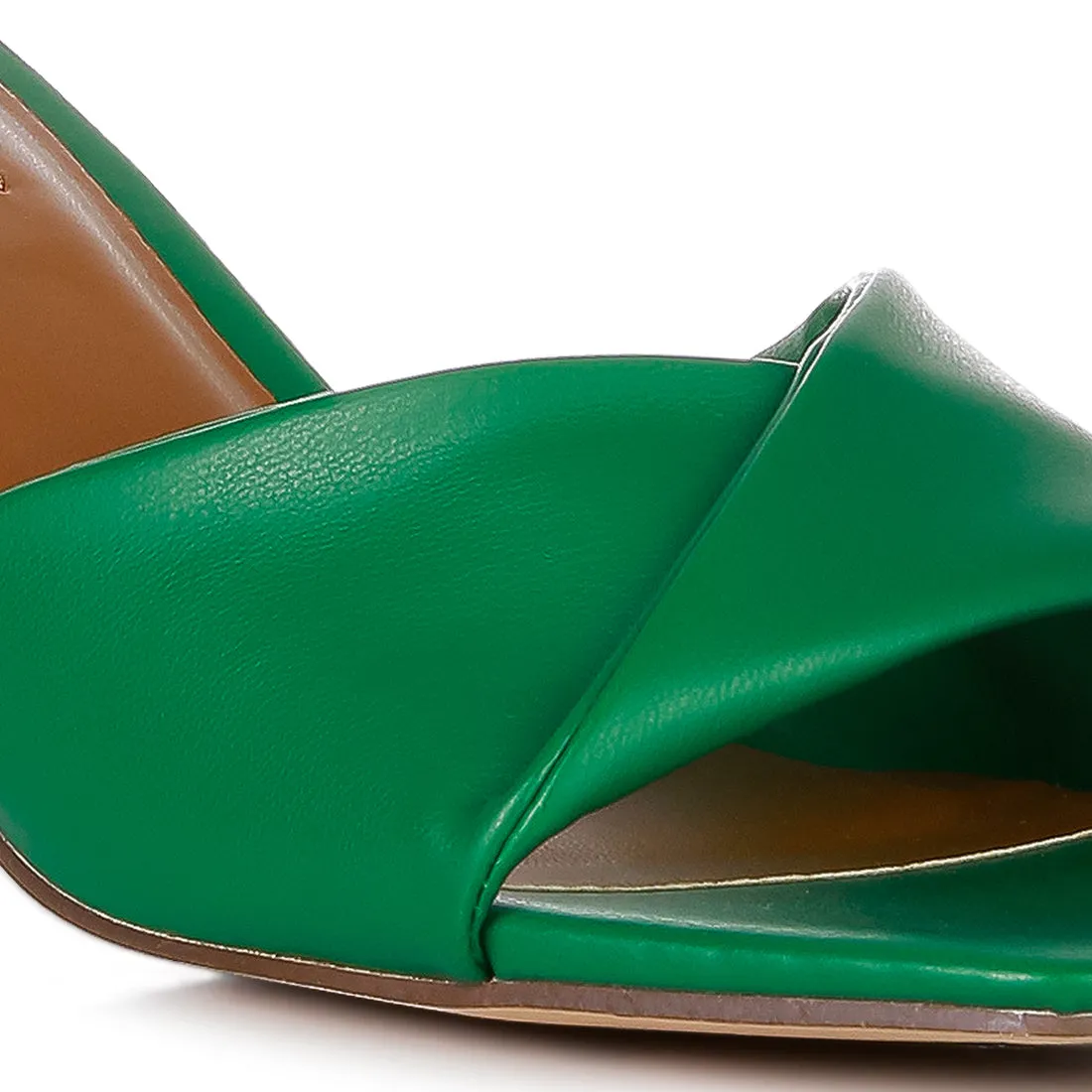 Green Mid Block Heeled Sandal