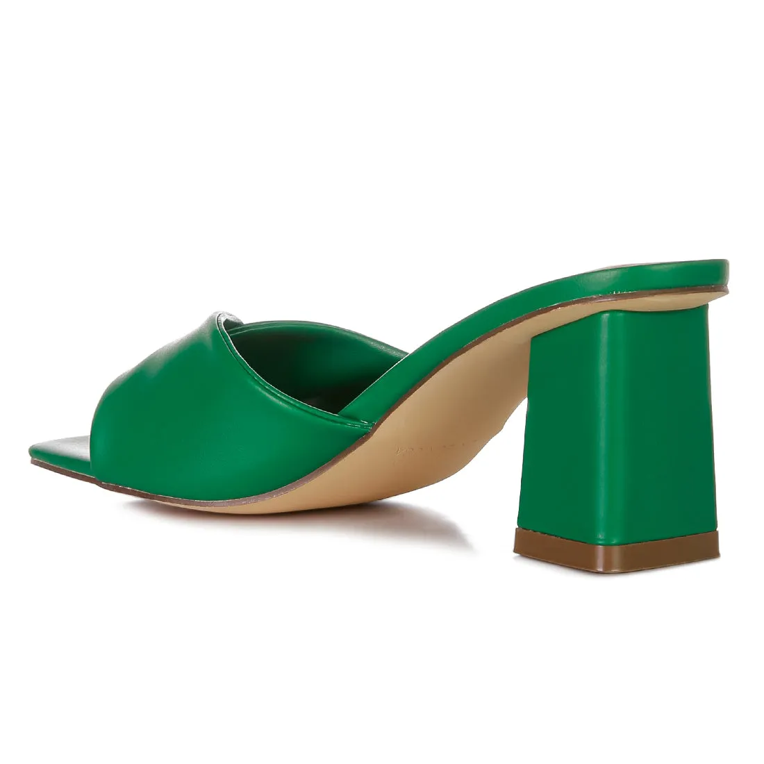 Green Mid Block Heeled Sandal