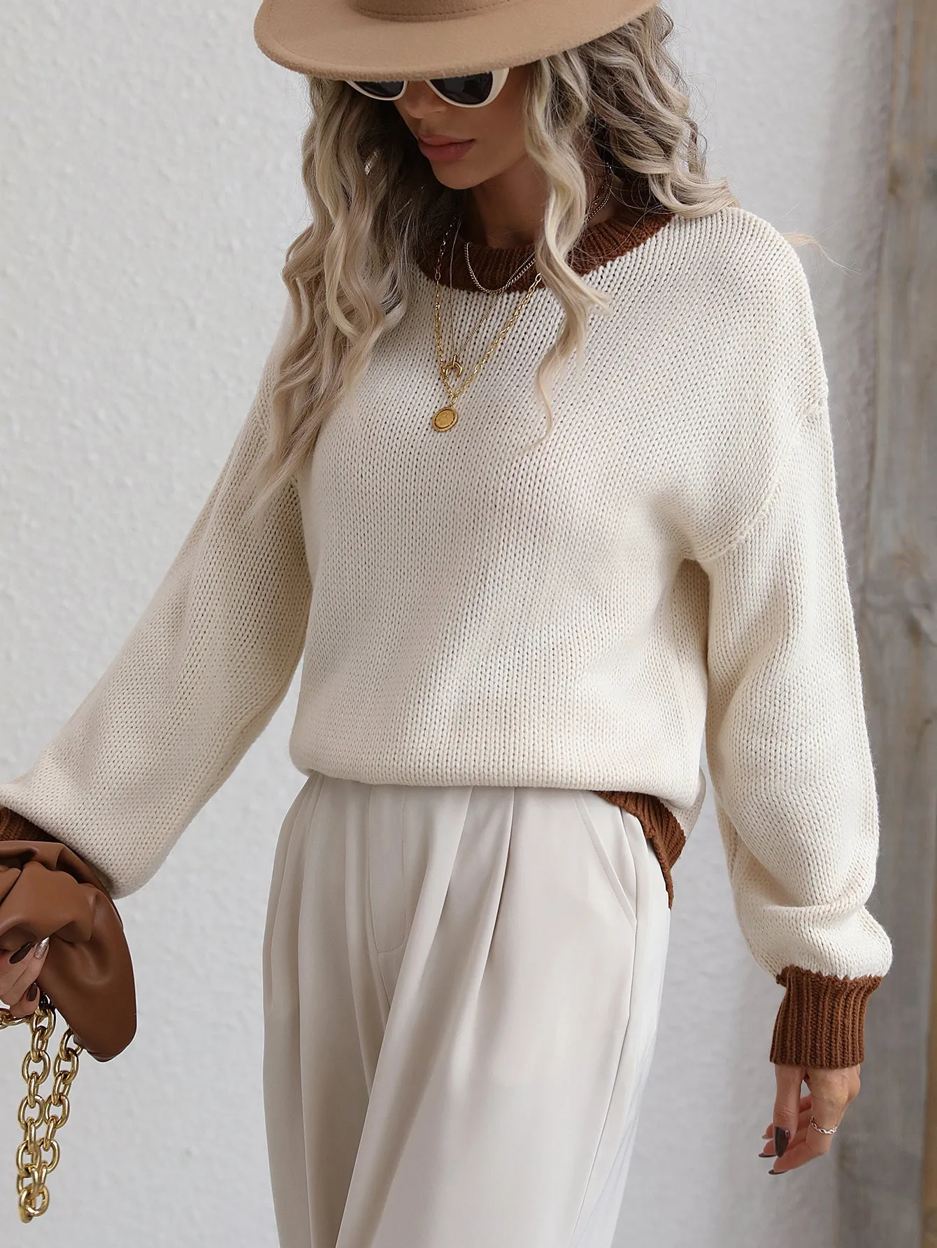 KASMERE KNIT SWEATER - BROWN
