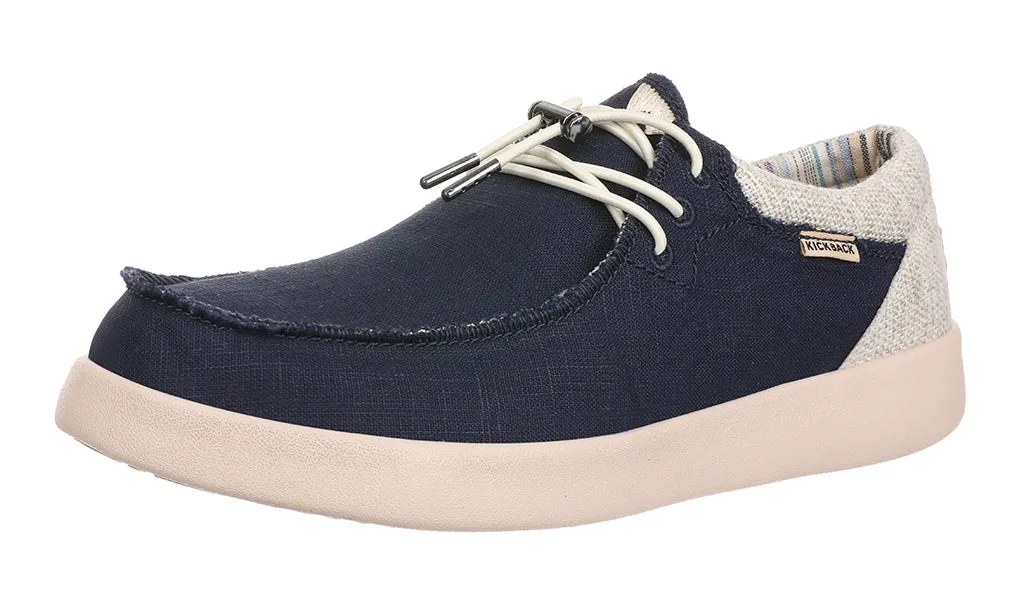 Kickback Mens Haven Ramie Linen Lace Up Shoes - Deep Navy