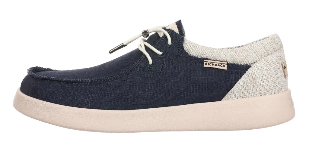 Kickback Mens Haven Ramie Linen Lace Up Shoes - Deep Navy