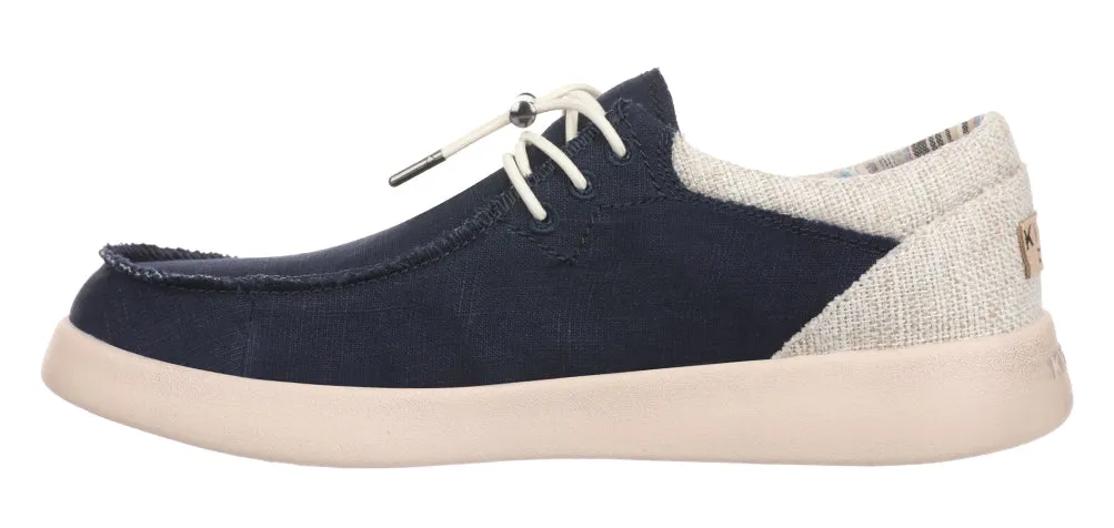 Kickback Mens Haven Ramie Linen Lace Up Shoes - Deep Navy