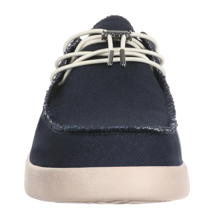 Kickback Mens Haven Ramie Linen Lace Up Shoes - Deep Navy