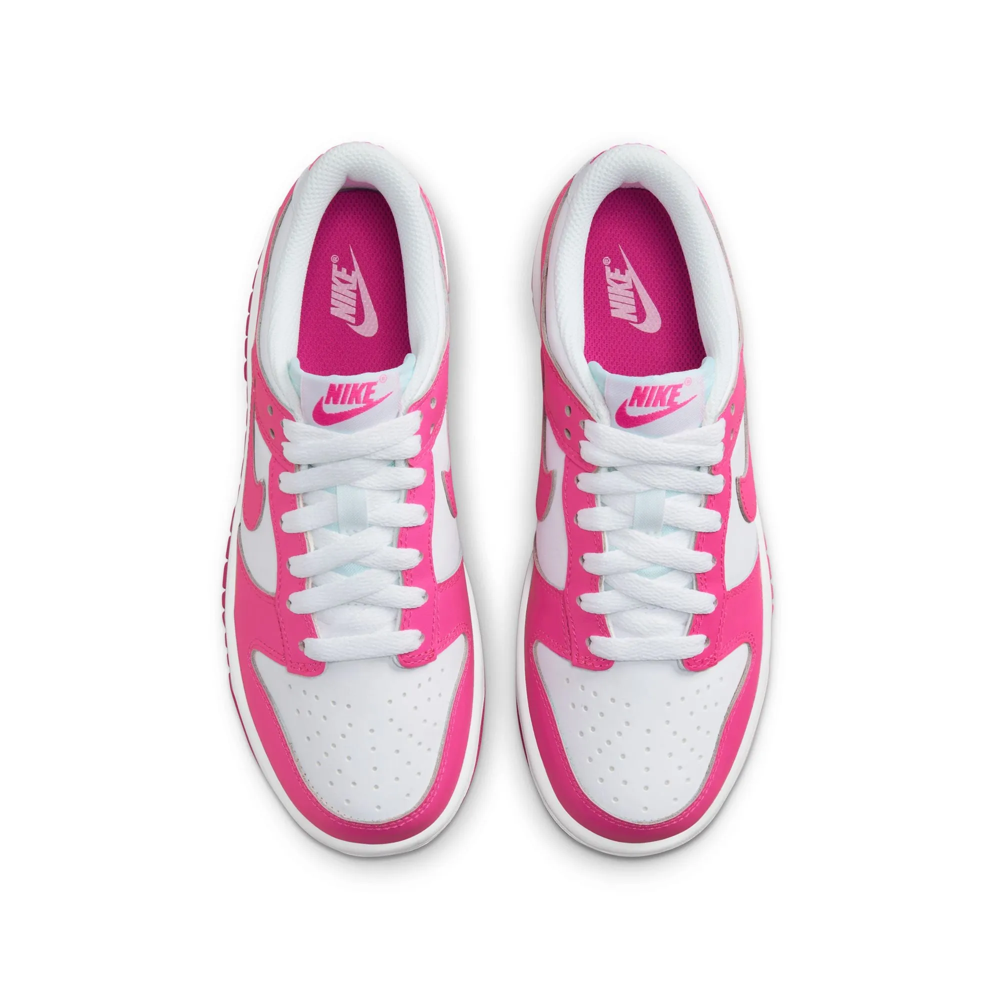 KIDS NIKE DUNK LOW GS (WHITE/LASER FUCHSIA)