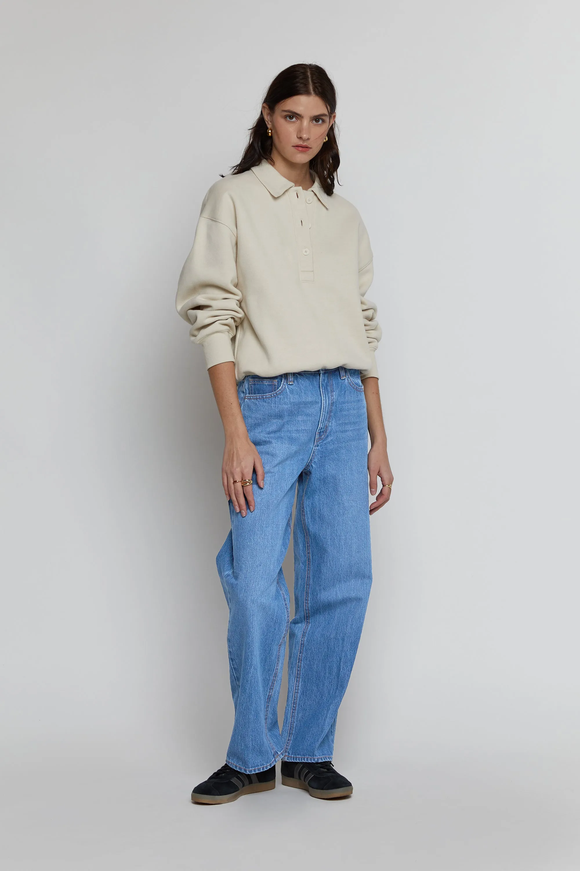 KNIT POLO TOP