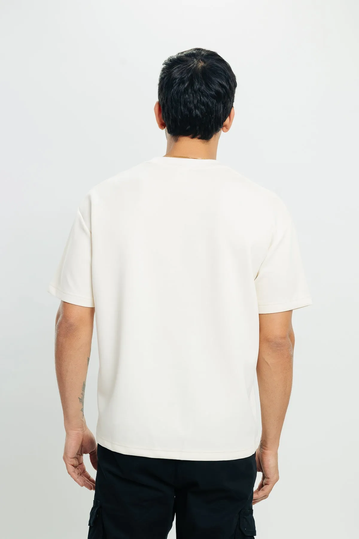 Men's Off-Black Print T-Shirt