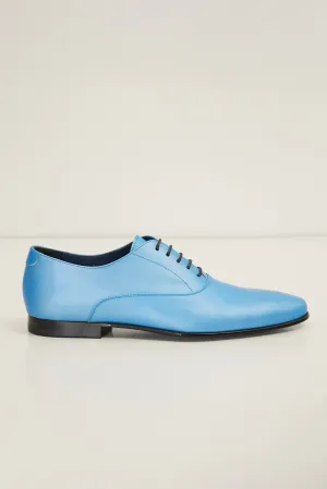 Patent Leather Oxfords - Metallic Sky Blue