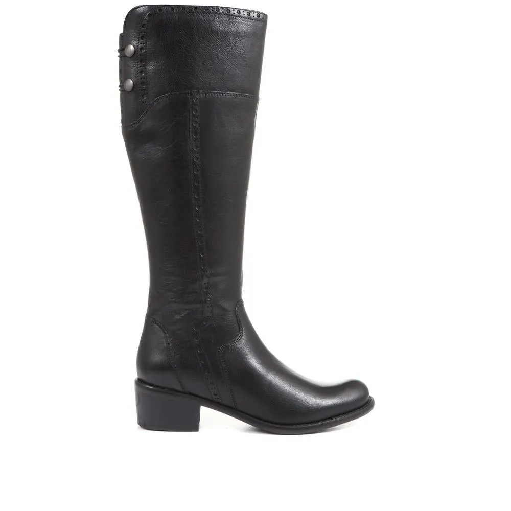 Rachel Slim Calf Fit Leather Rider Boots - RACHELS / 320 893