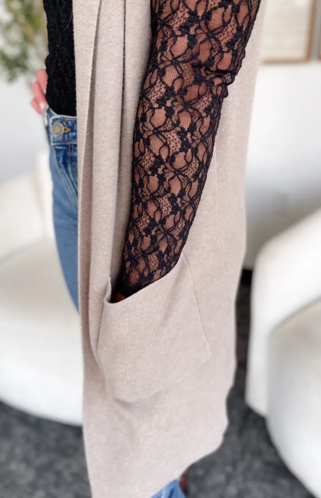 Rosalie Open Front Sweater Vest