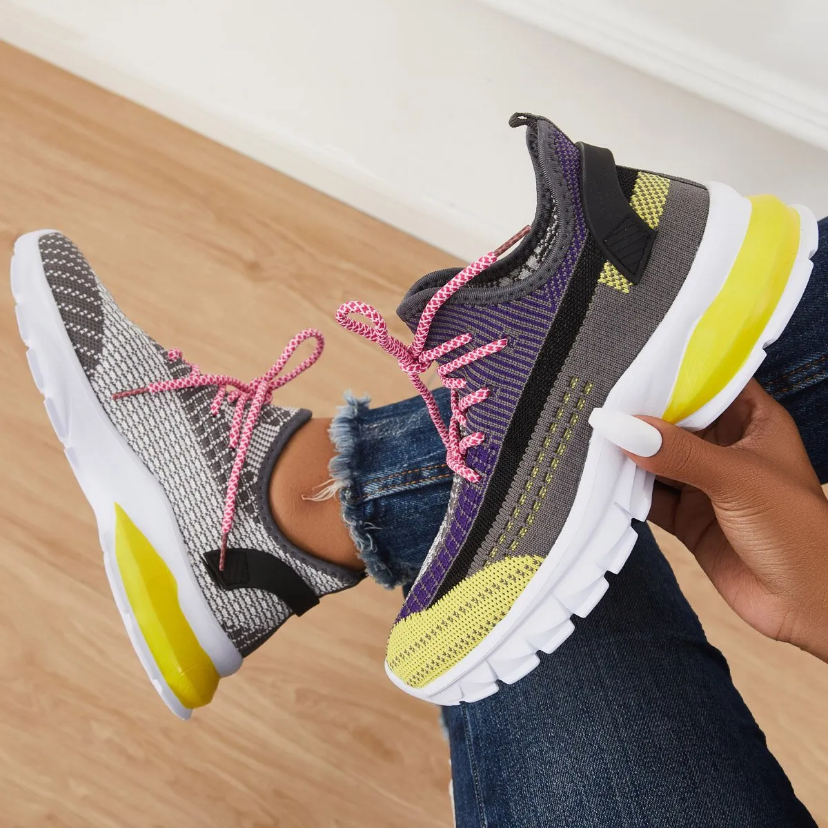 Sohiwoo  sneaker Lightweight Air Cushion Knit Comfy Running Shoes Imily Bela