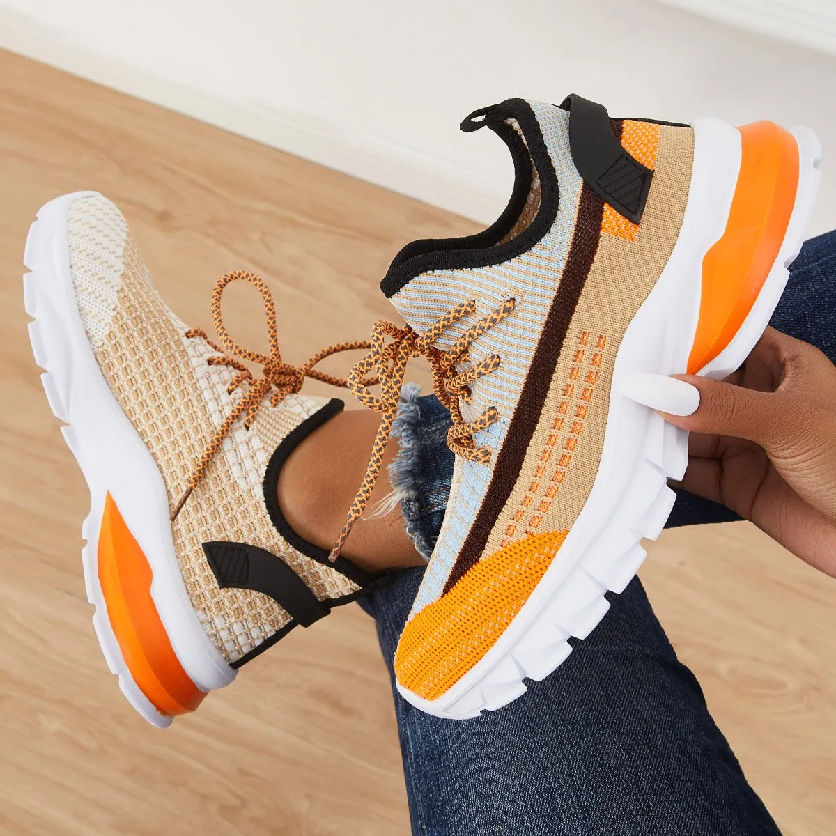Sohiwoo  sneaker Lightweight Air Cushion Knit Comfy Running Shoes Imily Bela