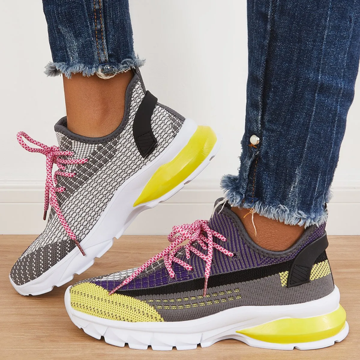 Sohiwoo  sneaker Lightweight Air Cushion Knit Comfy Running Shoes Imily Bela