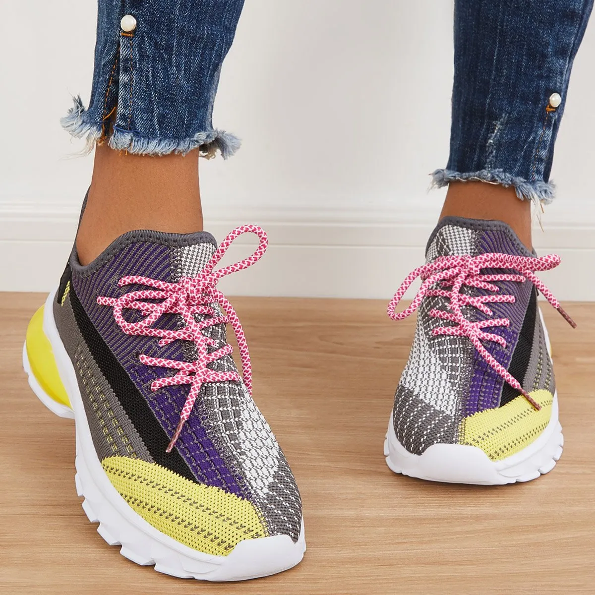 Sohiwoo  sneaker Lightweight Air Cushion Knit Comfy Running Shoes Imily Bela