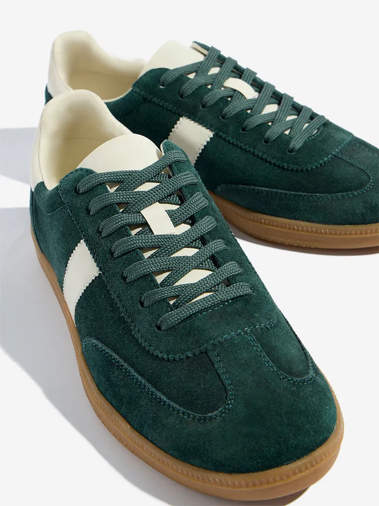 SOLEPLAY Green Faux-Suede Lace-Up Sneakers