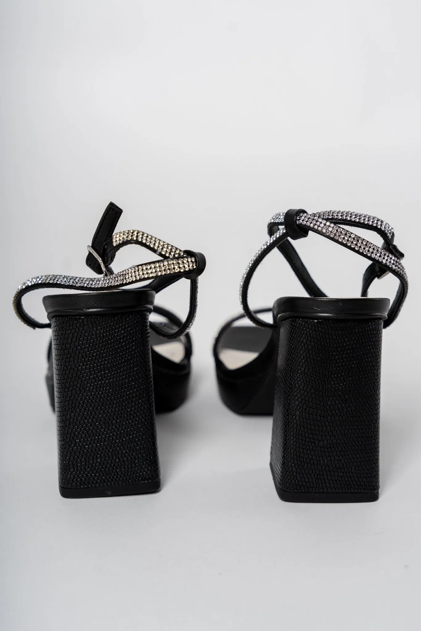 Suva rhinestone strappy heels black
