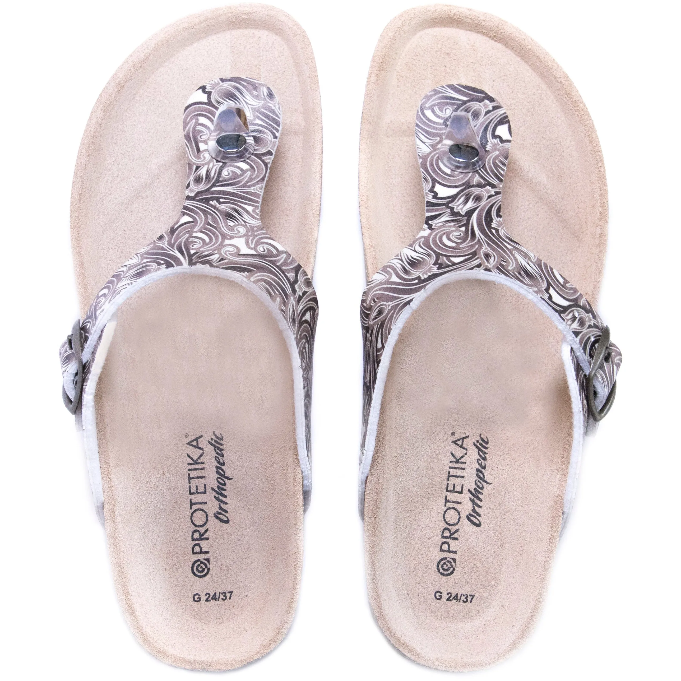 T96: colour 40 - white brown ladies orthotic sandals