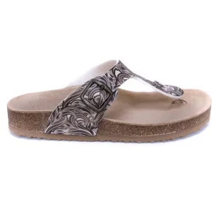 T96: colour 40 - white brown ladies orthotic sandals