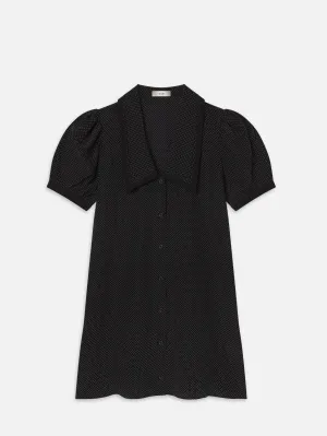 The Polka Dot Sailor Dress -- Black Multi