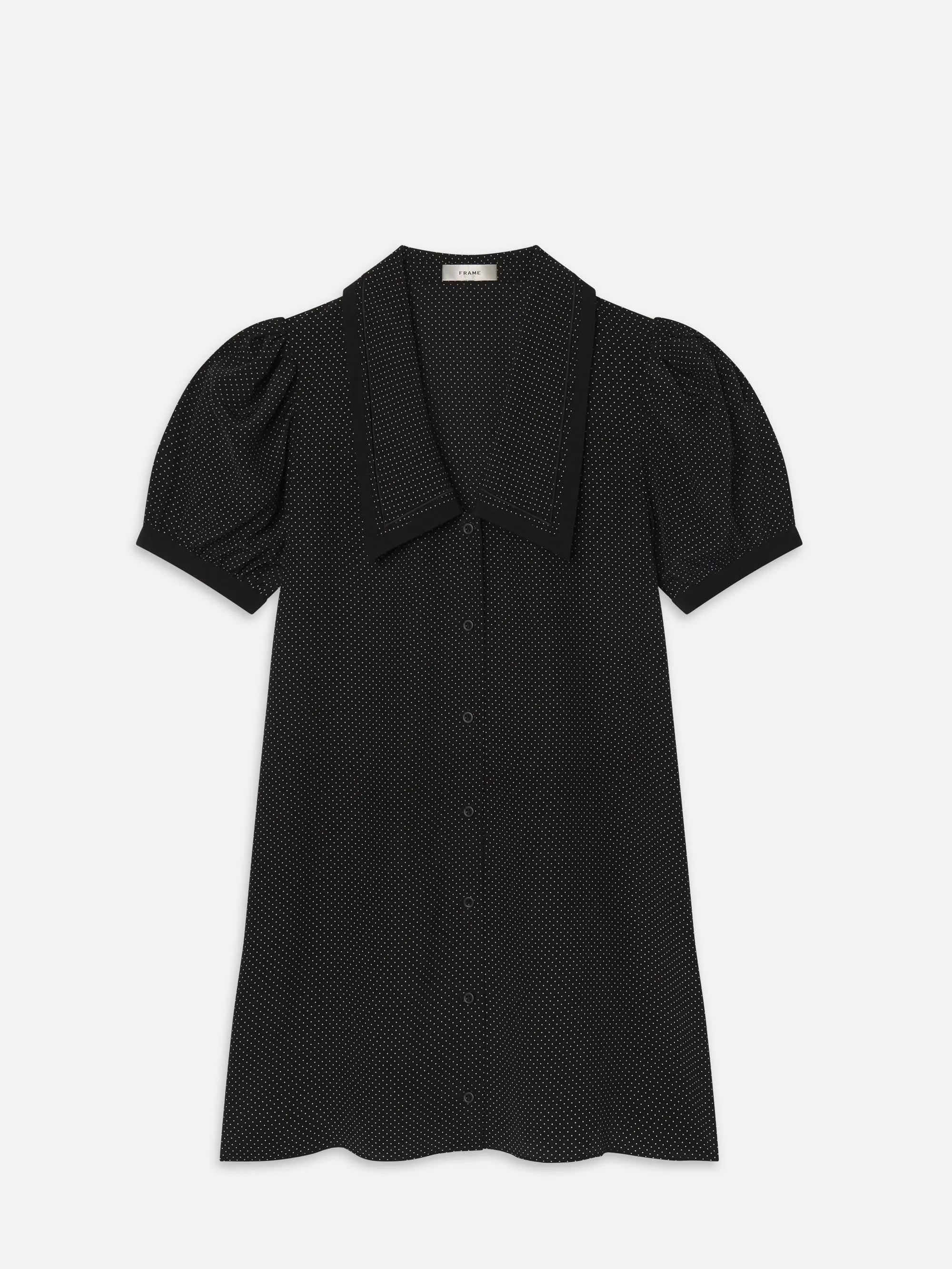 The Polka Dot Sailor Dress -- Black Multi
