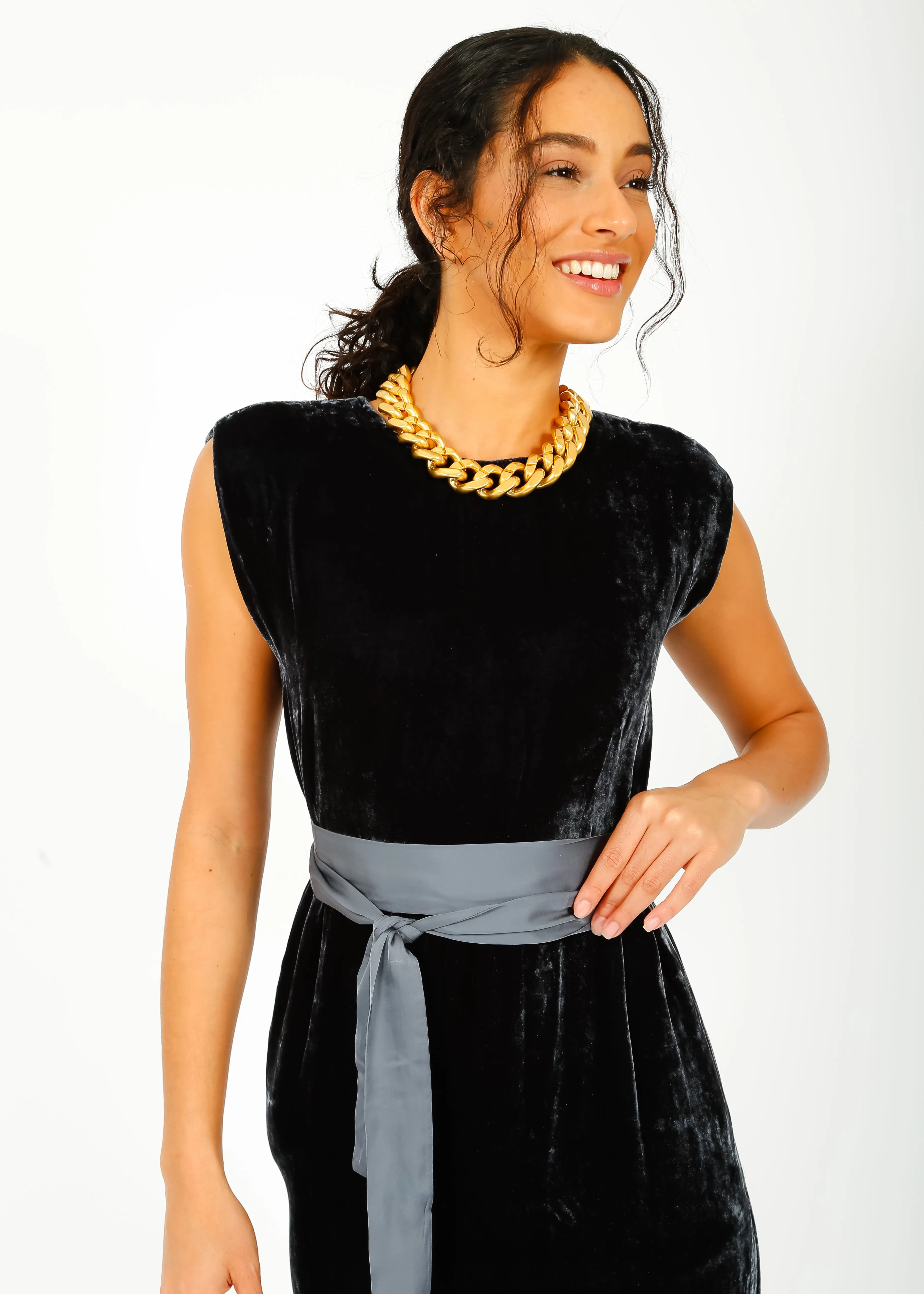 VELVET Kandace Dress in Navy
