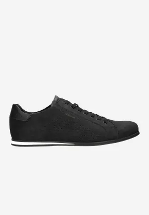 Wojas Men's Black Leather Sneakers | 1002671
